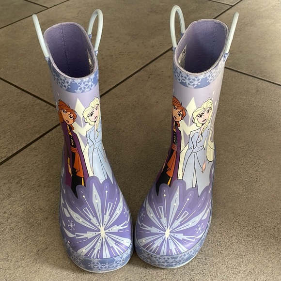 Western Chief Girls Rain Boots Frozen Elsa Anna size 13 US - Picture 1 of 5